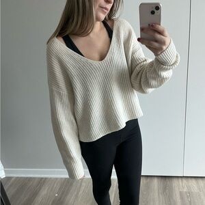 Babaton Ivory Merino Wool Sweater